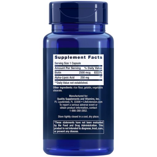 Alpha-Lipoic Acid with Biotin 60 capsules supplement facts