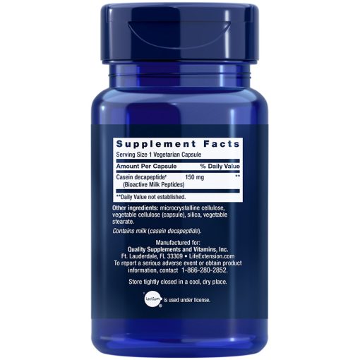 Bioactive Milk Peptides 30 capsules Supplement Facts