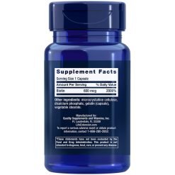 Biotin 600 mcg 100 capsules Supplement Facts