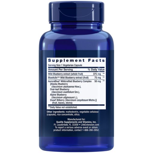 Blueberry Extract Capsules, 60 vegetarian capsules Supplement Facts