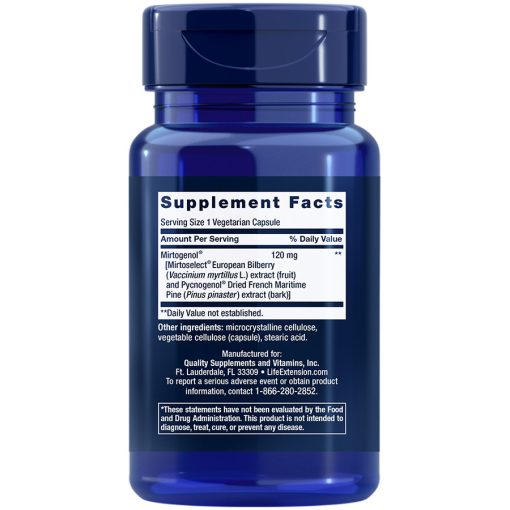 Eye Pressure Support with Mirtogenol 30 vegetarian capsules Supplement Facts