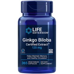 Ginkgo Biloba Certified Extract 365 capsules helps maintain memory & cognition