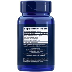 Ginkgo Biloba Certified Extract 120 mg 365 vegetarian capsules Supplement Facts
