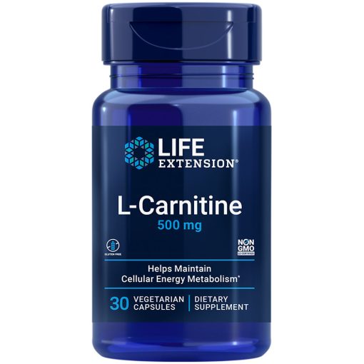 L-Carnitine 500 mg 30 vegetarian capsules maintain healthy cellular energy metabolism