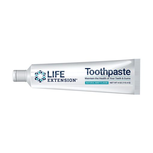 Life Extension mint flavored fluoride free toothpaste safeguards your teeth & gums