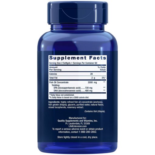 Mega EPA/DHA, 120 softgels, Omega-3 fatty acids from fish oil supplement facts