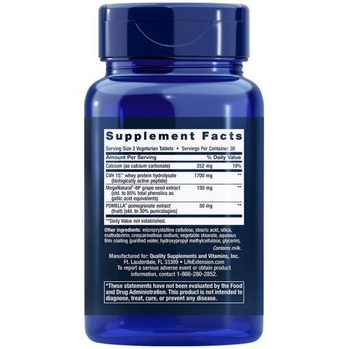 Optimal BP Management 60 tablets, Supplement Facts