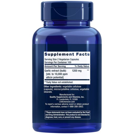 Optimized Garlic, 200 vegetarian capsules Supplement Facts
