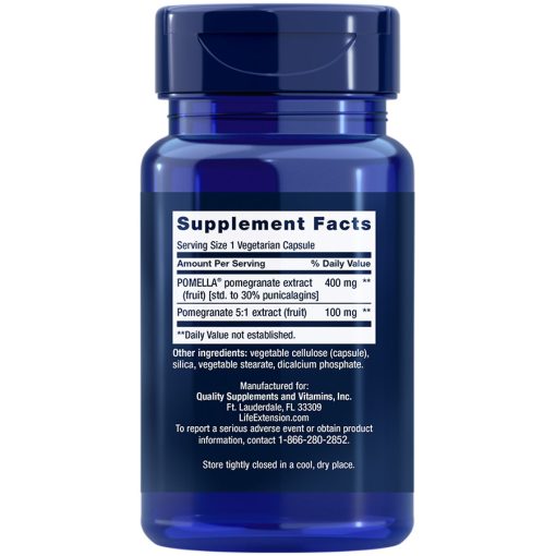 Pomegranate Fruit Extract, 30 vegetarian capsules Supplement Facts