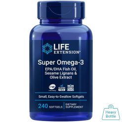 our best selling Super Omega-3 EPA/DHA Fish Oil, Sesame Lignans & Olive Extract, 240 easy-to-swallow softgels