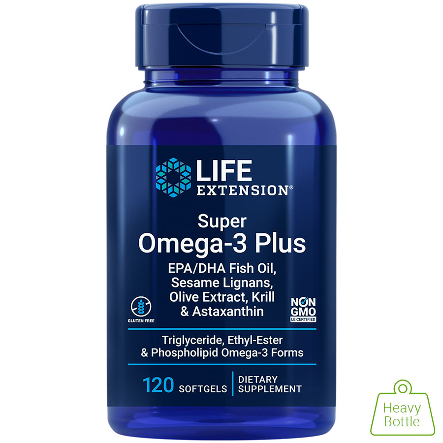 Super Omega-3 Plus EPA/DHA Fish Oil, Sesame Lignans, Olive Extract, Krill & Astaxanthin, 120 softgels