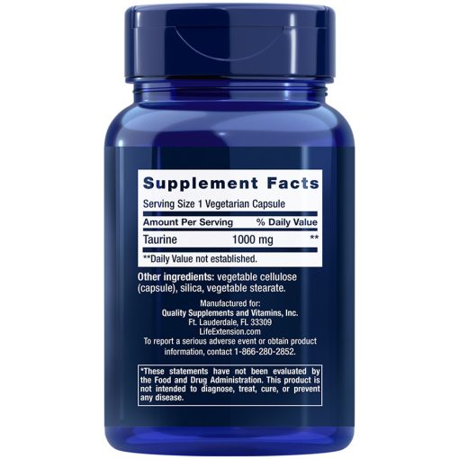 Taurine 1000 mg 90 vegetarian capsules Supplement Facts