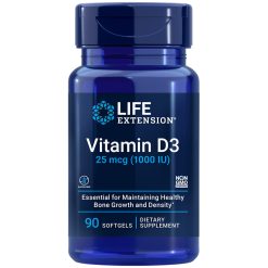 Vitamin D3 supplement 25 mcg (1000 IU), 90 softgels