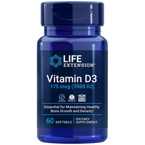 Vitamin D3 60 Softgels 175 mcg, our highest potency D3 supplement