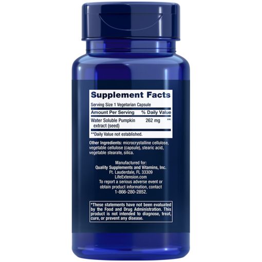 Water Soluble Pumpkin Seed Extract supplement facts