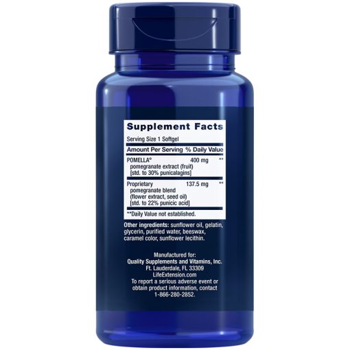 Pomegranate Complete 30 softgels supplement facts