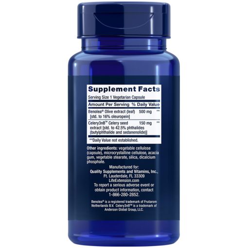 Advanced Olive Leaf Vascular Support, 60 vegetarian capsules Supplement Facts
