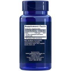 Optimized Folate, 1700 mcg, 100 vegetarian tablets Supplement Facts