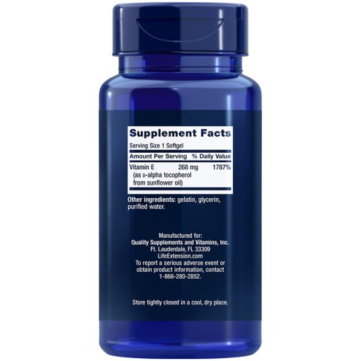 Super Vitamin E, 268 mg 90 softgels Supplement Facts