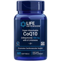 Super-Absorbable CoQ10 Ubiquinone with d-Limonene 100 mg for heart health & healthy brain function