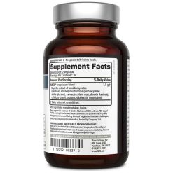 Kinoko Platinum AHCC Quality of Life Supplement 750 mg 60 veggie capsules supplement facts