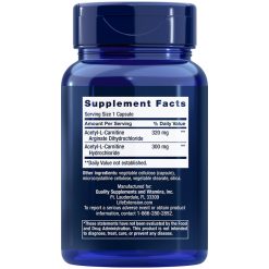 Acetyl-L-Carnitine Arginate 90 vegetarian capsules Supplement Facts