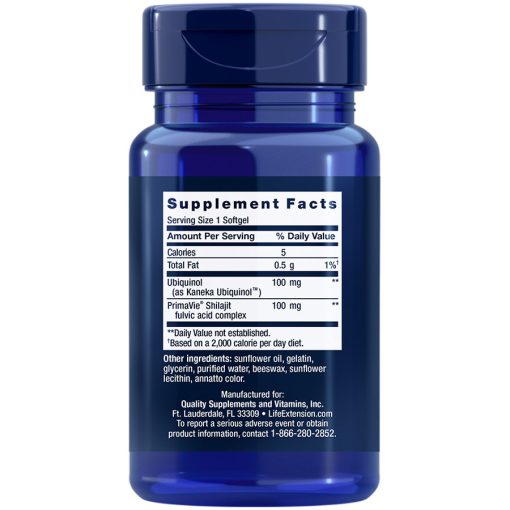 Super Ubiquinol CoQ10 with Enhanced Mitochondrial Support 30 softgels supplement facts