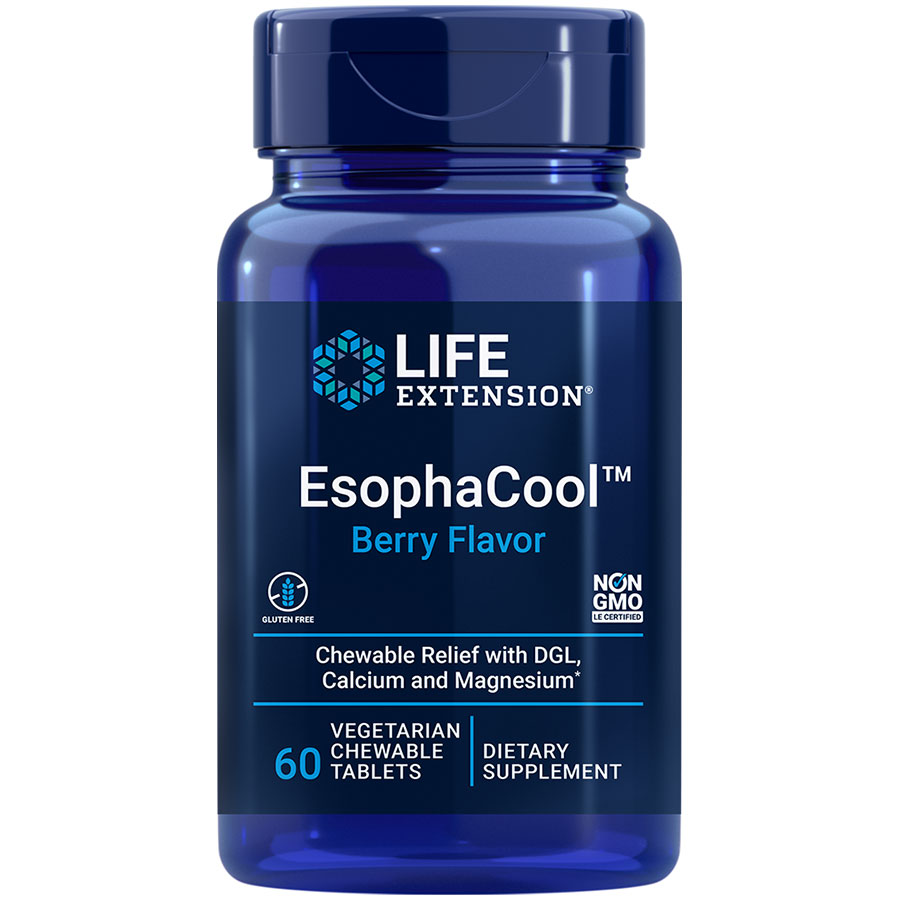 EsophaCool 60 chewable tablets for On the go support for esophageal defense
