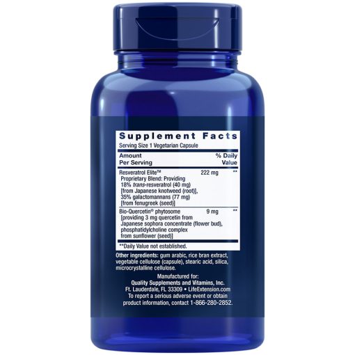Optimized Resveratrol Elite, 60 vegetarian capsules supplement facts