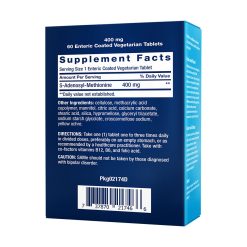 SAMe (S-Adenosyl-Methionine) 60 vegetarian tablets, Supplement Facts