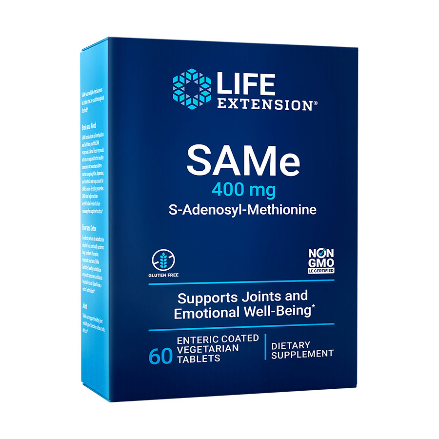SAMe S-Adenosyl-Methionine 400 mg, 60 tablets for mood, joint & liver support