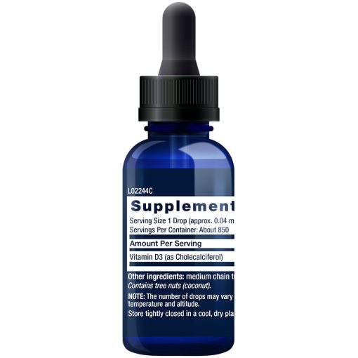 iquid Vitamin D3 50 mcg (2000 IU) 29.57 ml Supplement Facts