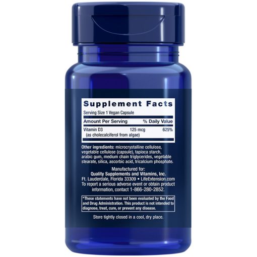Vegan Vitamin D3 60 vegan capsules Supplement facts