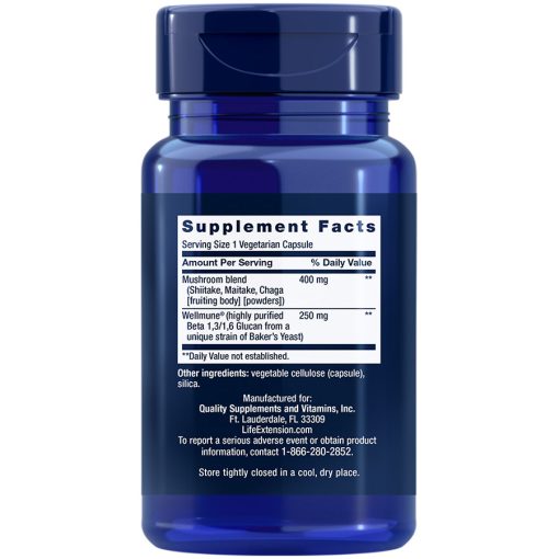 Mushroom Immune with Beta Glucans 30 vegetarian capsules Supplement Facts