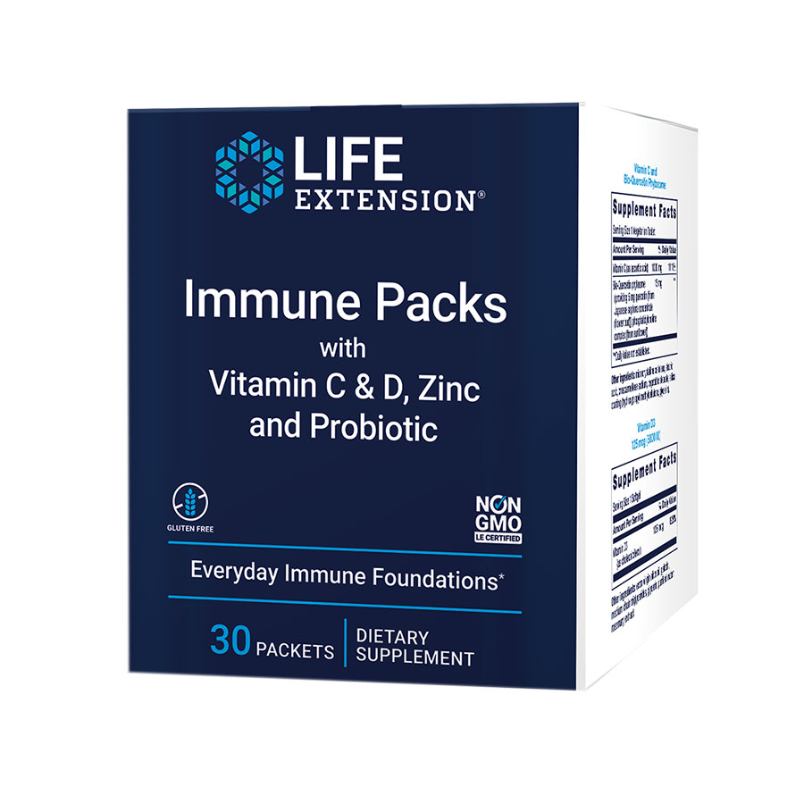 Immune Packs with Vitamin C & D, Zinc and Probiotic, in once a day packets