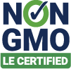 LE Certified non-genetically modified organisms logo