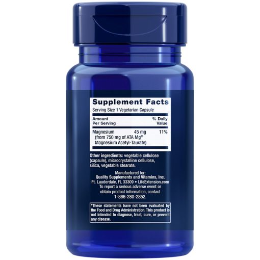 Calm-Mag Magnesium Acetyl Taurinate, 30 vegetarian capsules - supplement facts