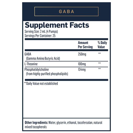 quicksilver scientific, Liposomal GABA with L-Theanine, 50 ml spray pump, supplement facts