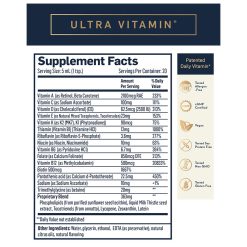 Ultra Vitamin, 100 mL liposomal multivitamin formula supplement facts