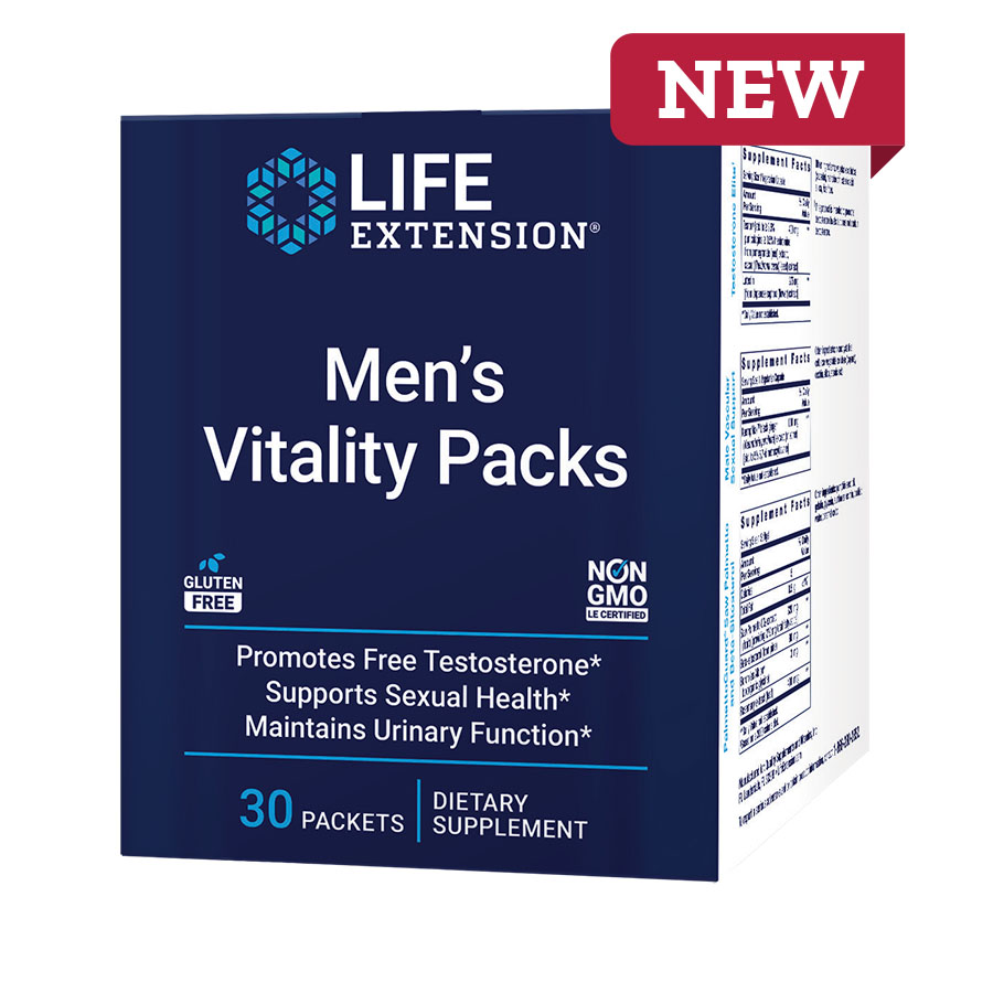 Men's Vitality Packs, 30 packs, from life extension, supports sexual health, testosterone & prostate health
