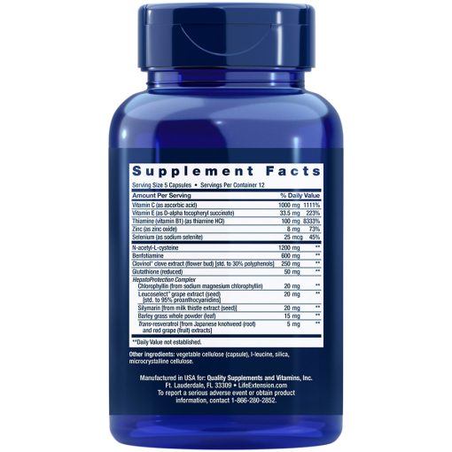 anti-alcohol hepatoprotection complex, 60 capsules supplement facts